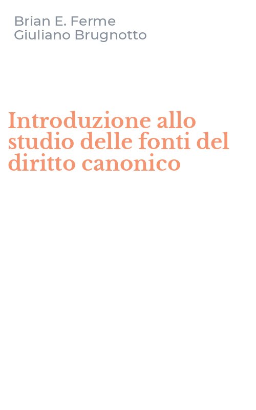 Introduzione allo studio delle fonti del diritto canonico