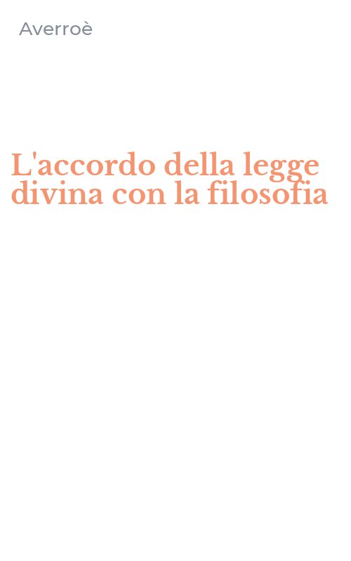 L'accordo della legge divina con la filosofia