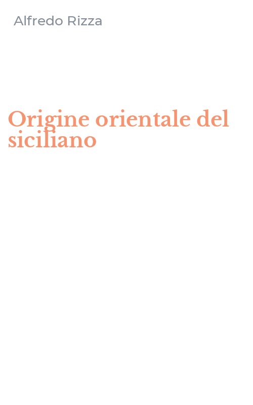 Origine orientale del siciliano