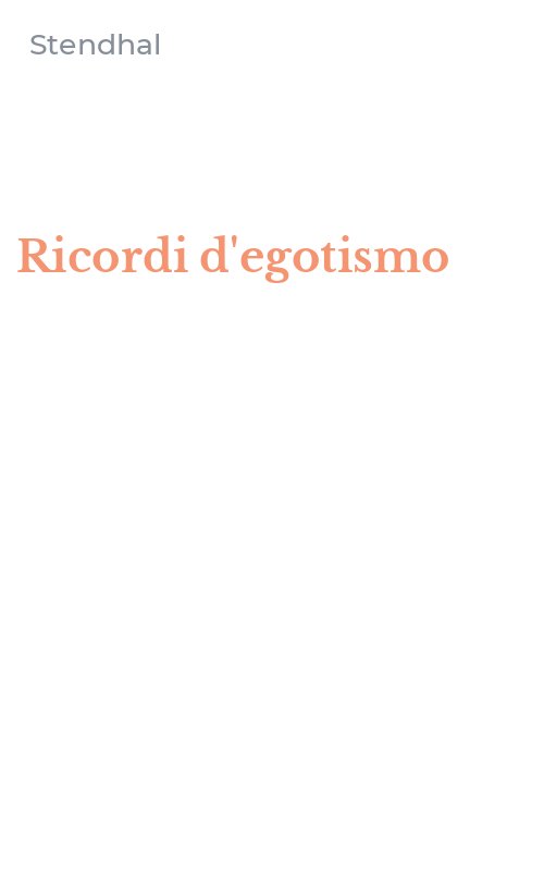 Ricordi d'egotismo