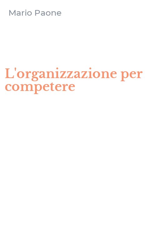 L'organizzazione per competere