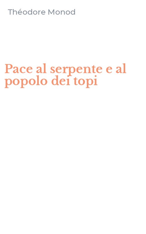 Pace al serpente e al popolo dei topi