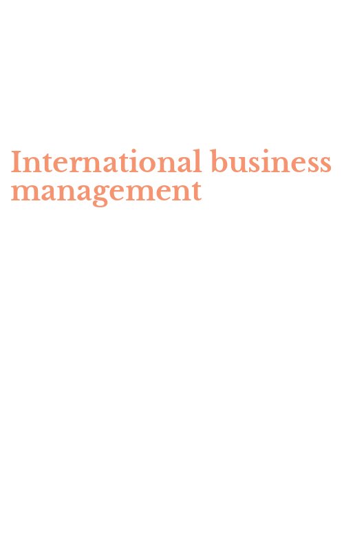 International business management