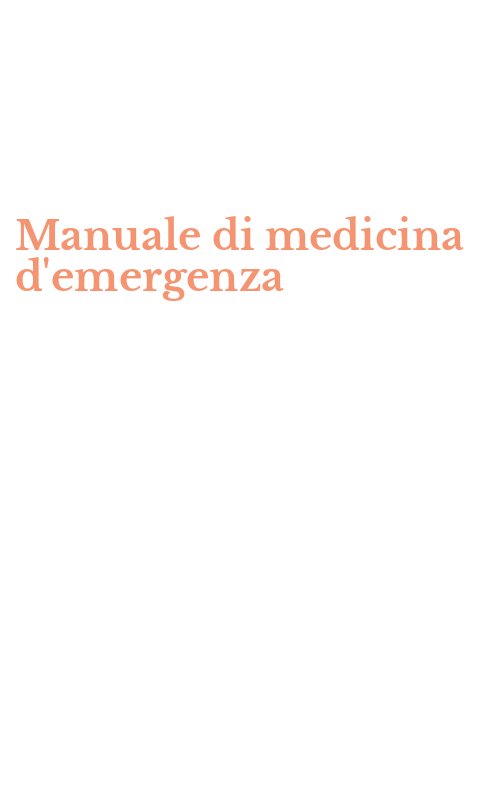 Manuale di medicina d'emergenza