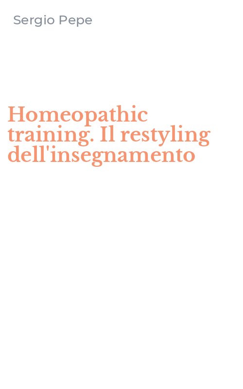 Homeopathic training. Il restyling dell'insegnamento