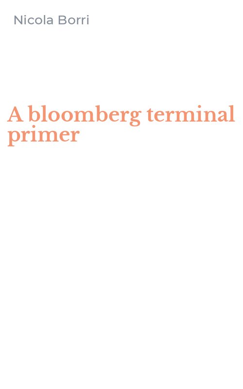 A bloomberg terminal primer