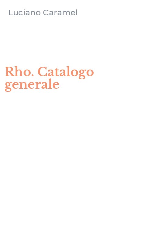 Rho. Catalogo generale