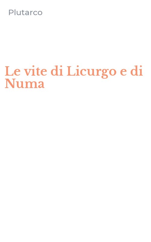 Le vite di Licurgo e di Numa