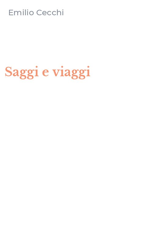 Saggi e viaggi