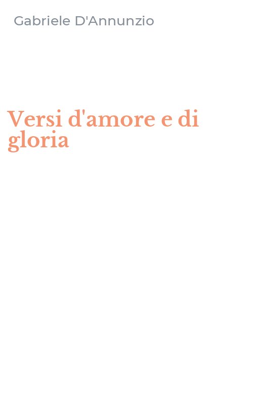 Versi d'amore e di gloria