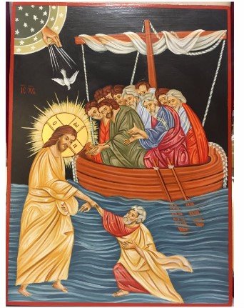 GESU' SALVA PIETRO DALLE ACQUE - 22x30 cm