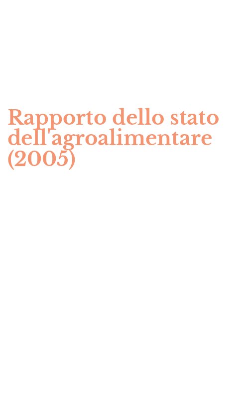 Rapporto dello stato dell'agroalimentare (2005)