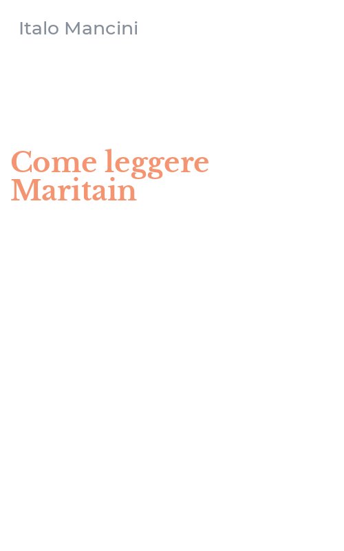 Come leggere Maritain