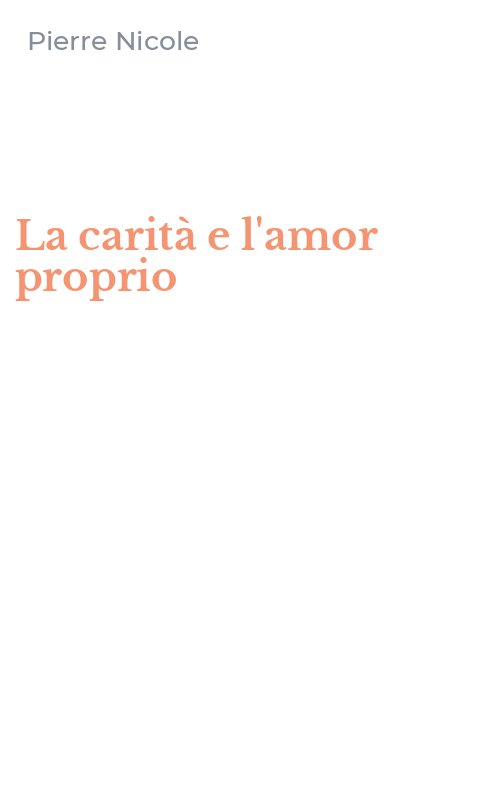 La carità e l'amor proprio