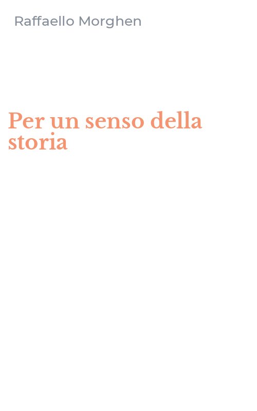 Per un senso della storia