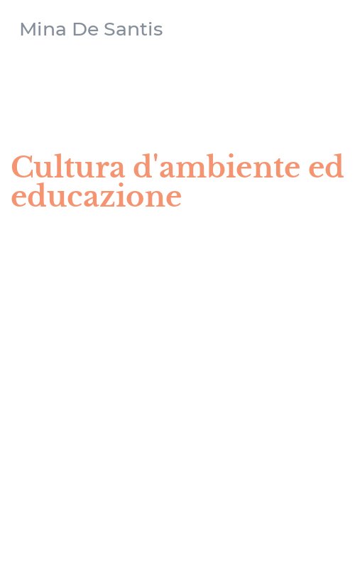 Cultura d'ambiente ed educazione