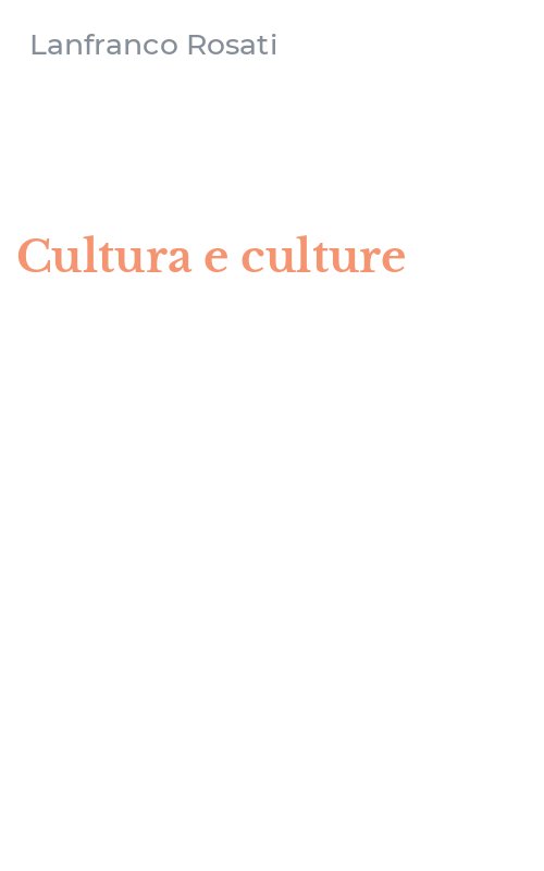 Cultura e culture