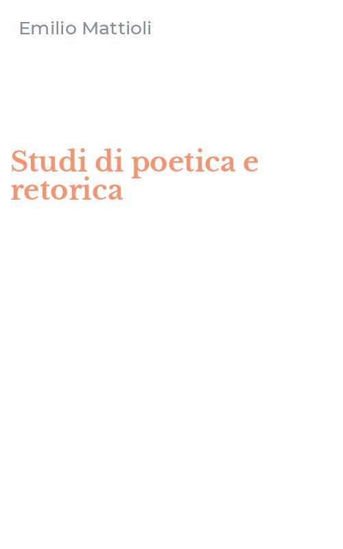 Studi di poetica e retorica