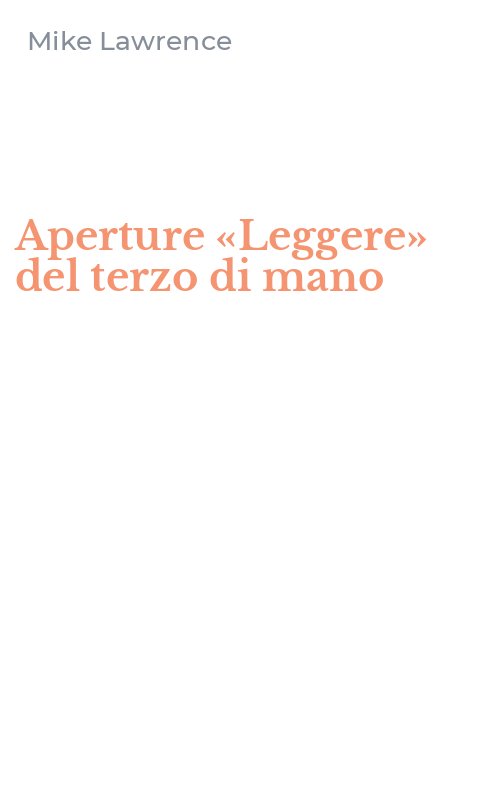 Aperture «Leggere» del terzo di mano