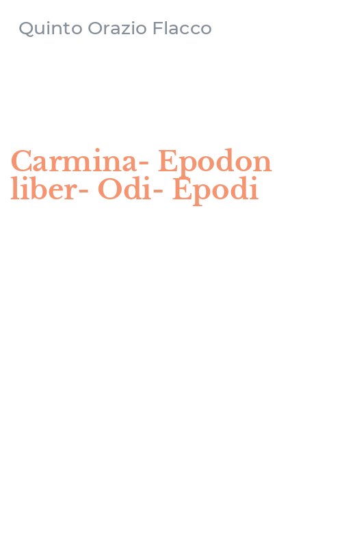 Carmina-Epodon liber-Odi-Epodi
