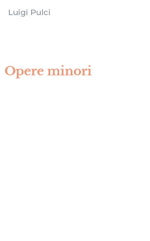 Opere minori