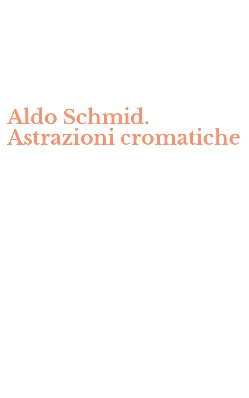Aldo Schmid. Astrazioni cromatiche