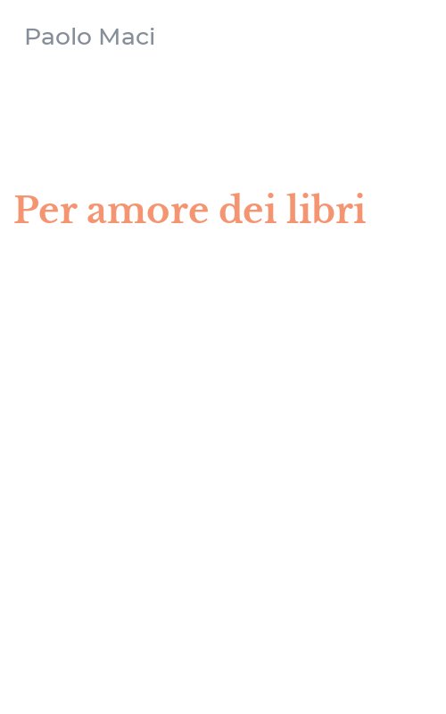 Per amore dei libri