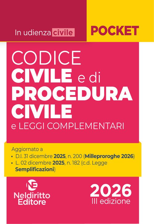 Codice civile e di procedura civile 2026 (per udienza)