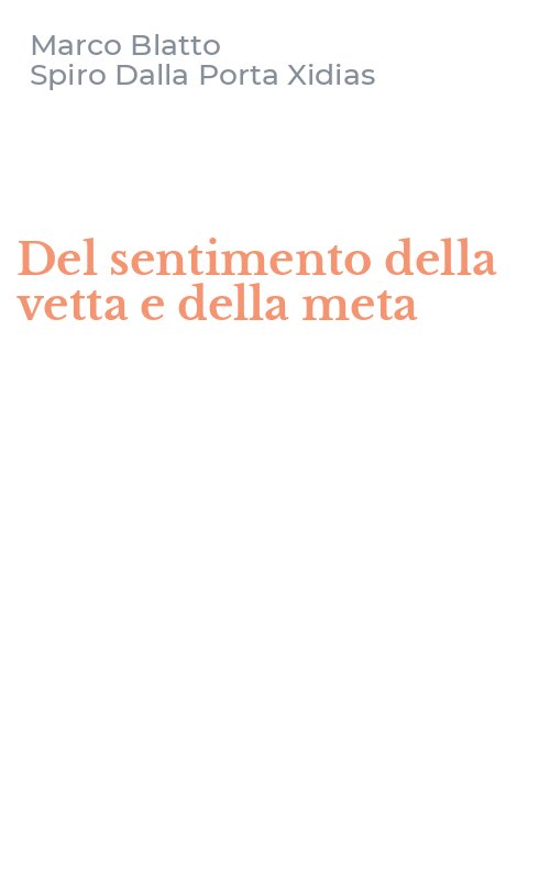 Del sentimento della vetta e della meta