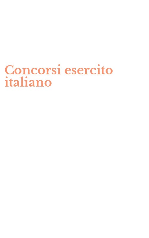 Concorsi esercito italiano
