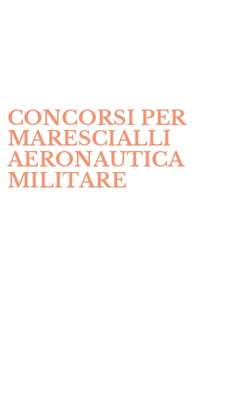 CONCORSI PER MARESCIALLI AERONAUTICA MILITARE