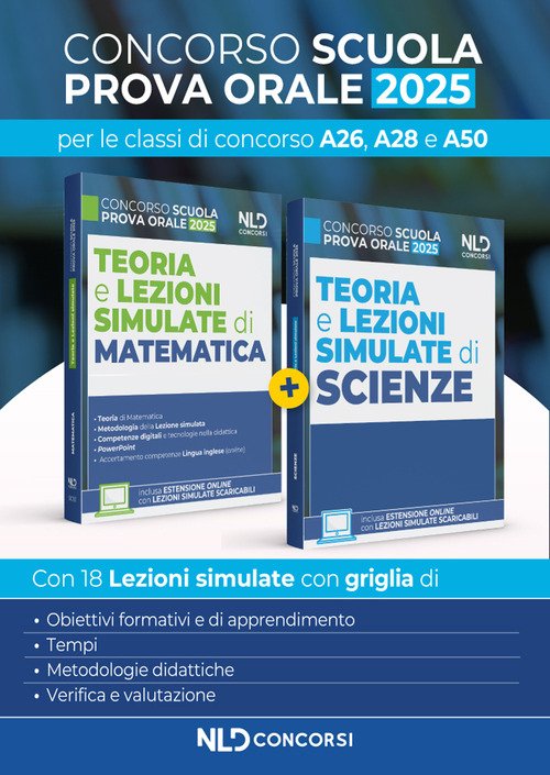 Concorso Scuola. Teoria e lezioni simulate di Matematica e Scienze 2025. Classi A26, A28 e A50