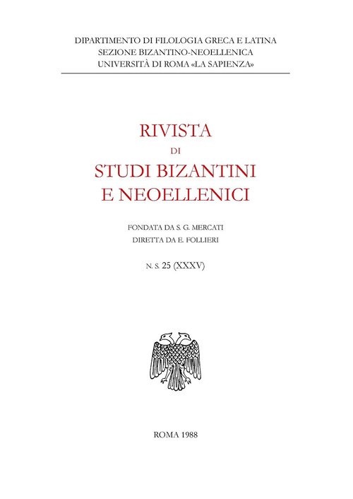 Rivista di studi bizantini e neoellenici