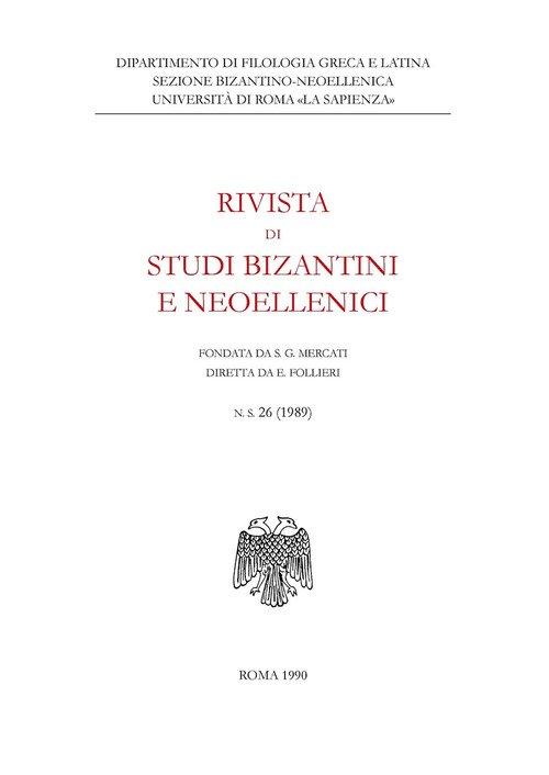 Rivista di studi bizantini e neoellenici