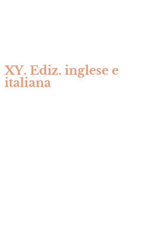 XY. Ediz. inglese e italiana