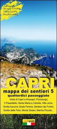 Mappa dei sentieri di Capri. Scala 1:10.000