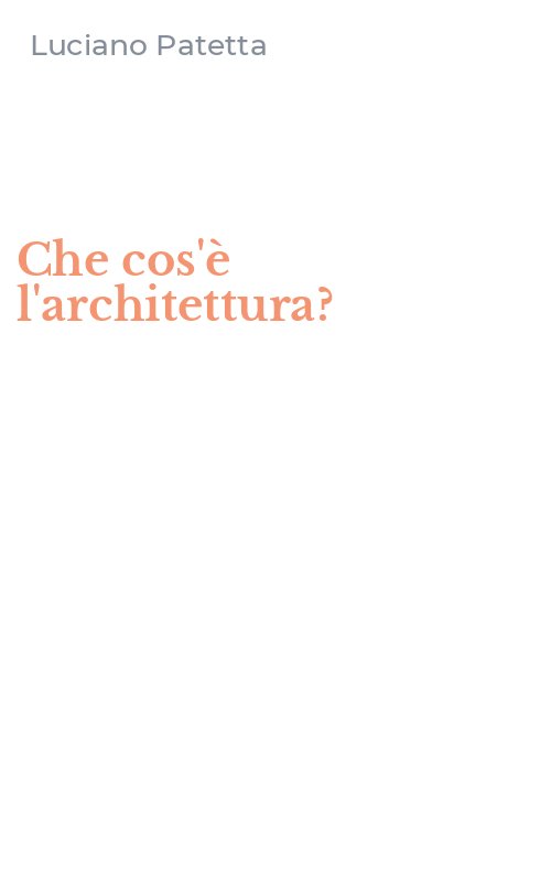 Che cos'è l'architettura?