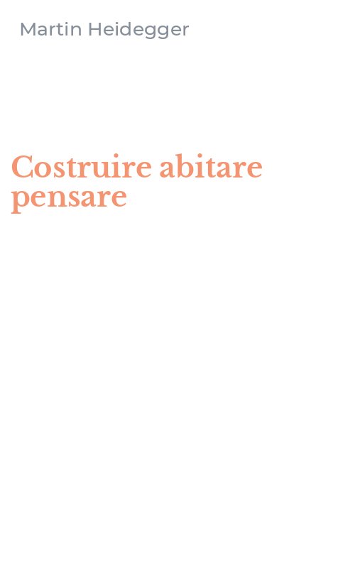 Costruire abitare pensare