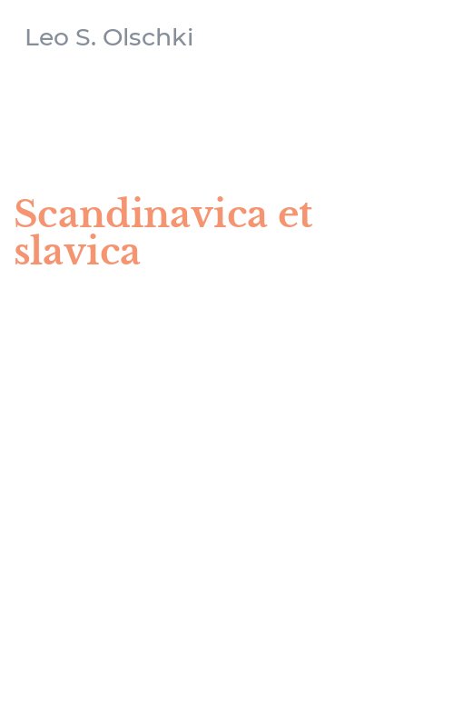 Scandinavica et slavica