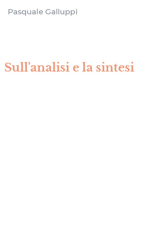 Sull'analisi e la sintesi