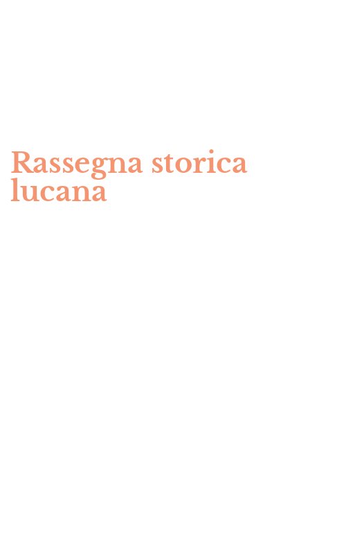 Rassegna storica lucana
