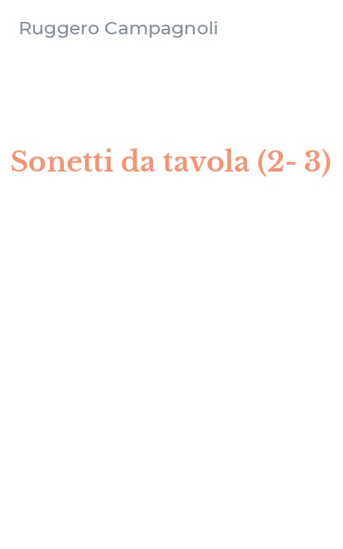 Sonetti da tavola (2-3)