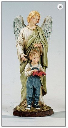 STATUA ANGELO CUSTODE CON  BAMBINO