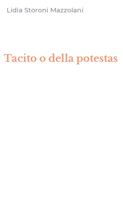 Tacito o della potestas