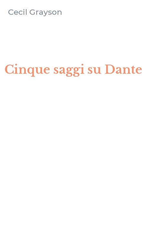 Cinque saggi su Dante