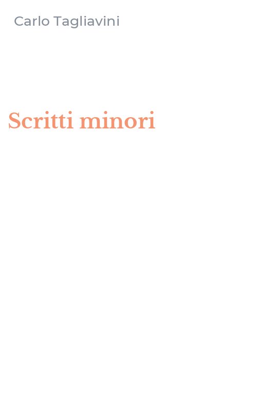 Scritti minori