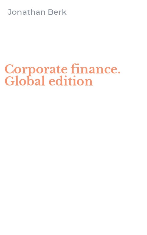 Corporate finance. Global edition