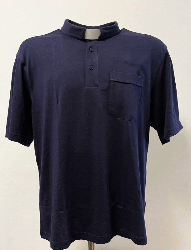 BLU POLO CLERGY 100% COTONE MANICA CORTA