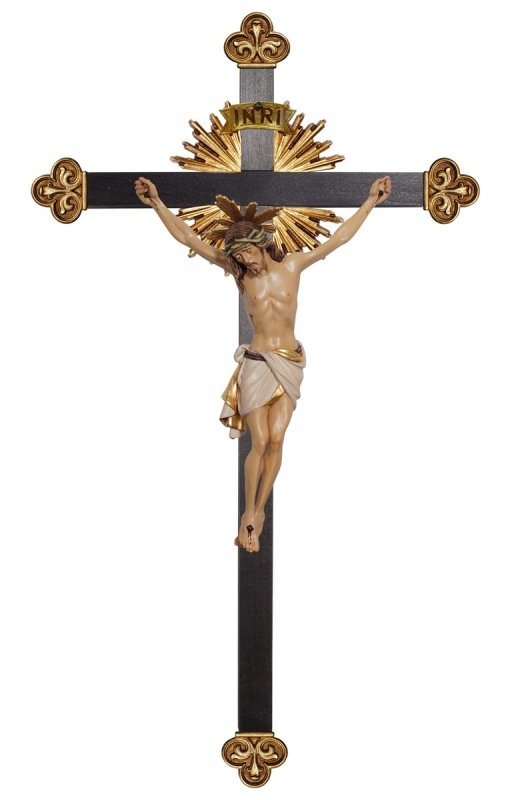 CRISTO SIENA CON AUREOLA E CROCE BAROCCA