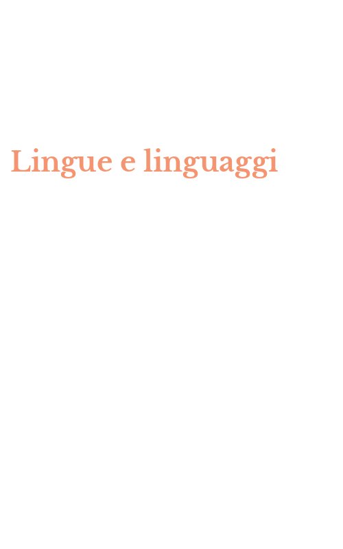 Lingue e linguaggi